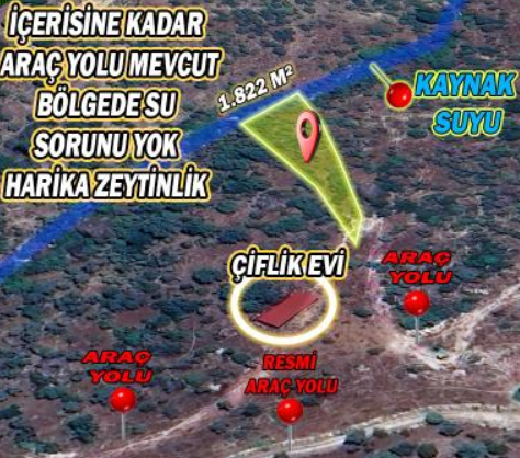AYDIN KARPUZLU MERİÇLER  KÖYÜNDE 1.822 M²  ZEYTİNLİK SATILIKTIR - AYDIN KARPUZLU fotoğraf 14